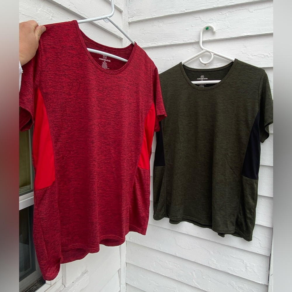 Men's Short Sleeve Workout Tees - Red and Green Bundle of 2!!